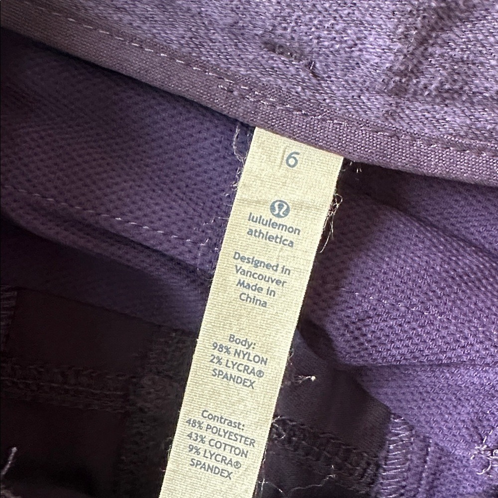 LuLuLemon Womens Low Rise Breathable Cycling Athleisure Active Pants 6 Purple - Picture 12 of 12